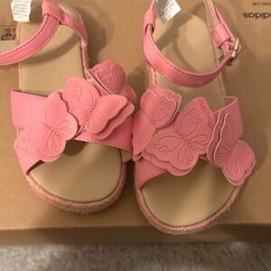 Janie and Jack Pink Butterfly Embellished Sandals